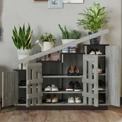 Best Pirce 😉 Furniture Of America Barstead Wood Staircase 👟 Shoe Cabinet, Gray ⭐
