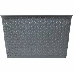 Deals 👏 Blue Harbor 13 X 11 X 8 Cross Weave Gray Plastic Tote 😀