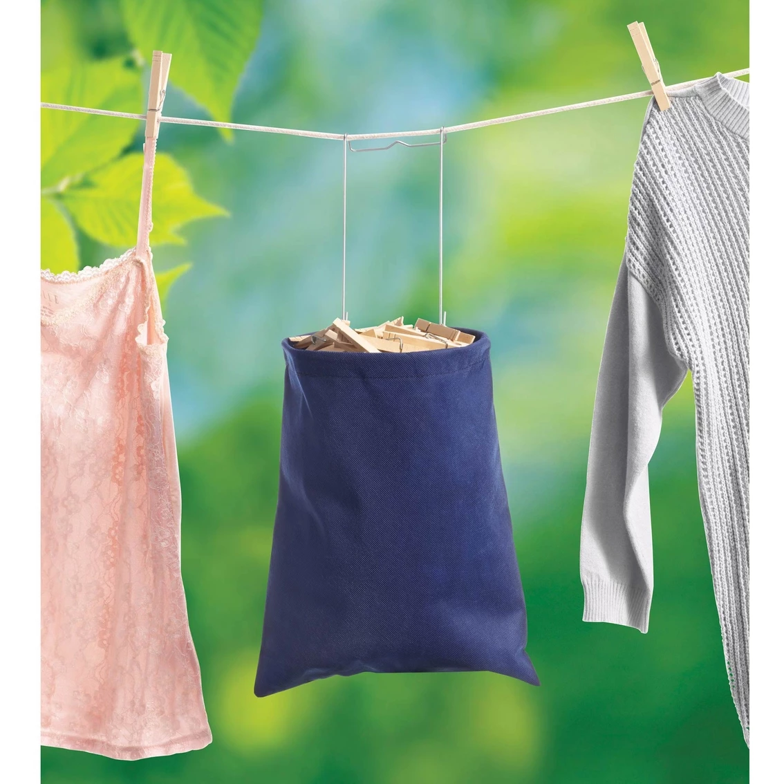 Discount ❤️ Whitmor Hanging Clothespin Bag, Navy ✨ - Image 2