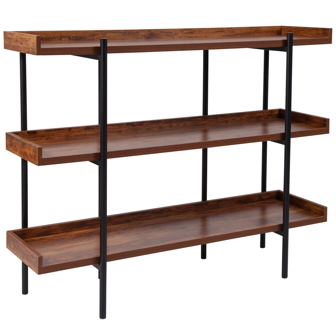 Outlet ๐ Flash Furniture Mayfair 3 Shelf 35"H Storage Display Unit Bookcase With Metal Frame ๐ - Image 2