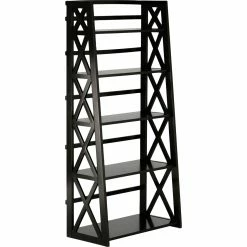 Buy 💯 Simpli Home Kitchener Solid Wood Ladder Shelf In Hickory Brown 👍