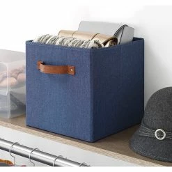 Coupon 👏 Whitmor Collapsible Storage Cube With Faux Leather Handle ⭐