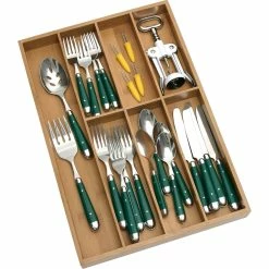 Buy 🎁 Lipper Bamboo Flatware Drawer Organizer 🎁
