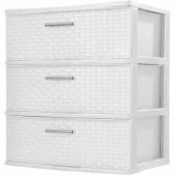 Wholesale 😀 Sterilite 3 Drawer Wide Weave Tower White 🥰