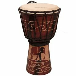 Brand new 👍 Sawtooth Harmony Series 12" Hand Carved Elephant Design Rope Djembe ⌛