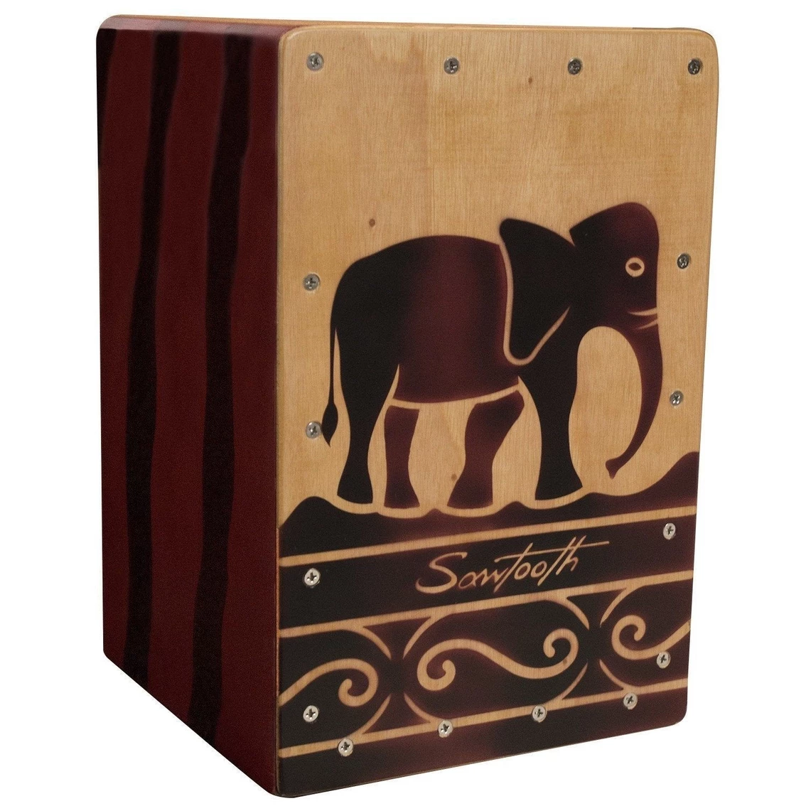 Cheap 😀 Sawtooth Harmony Series Hand Stained Elephant Design Travel Size Cajon ✨