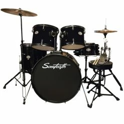Buy ⭐ Rise By Sawtooth Full Size 5-Piece Student Drum Set With Hardware And Cymbals, Red Sparkle 🔔
