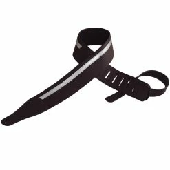 Top 10 🌟 ChromaCast Leather Racing Stripe Guitar Strap With Suede Back, Black W/ Silver 😍
