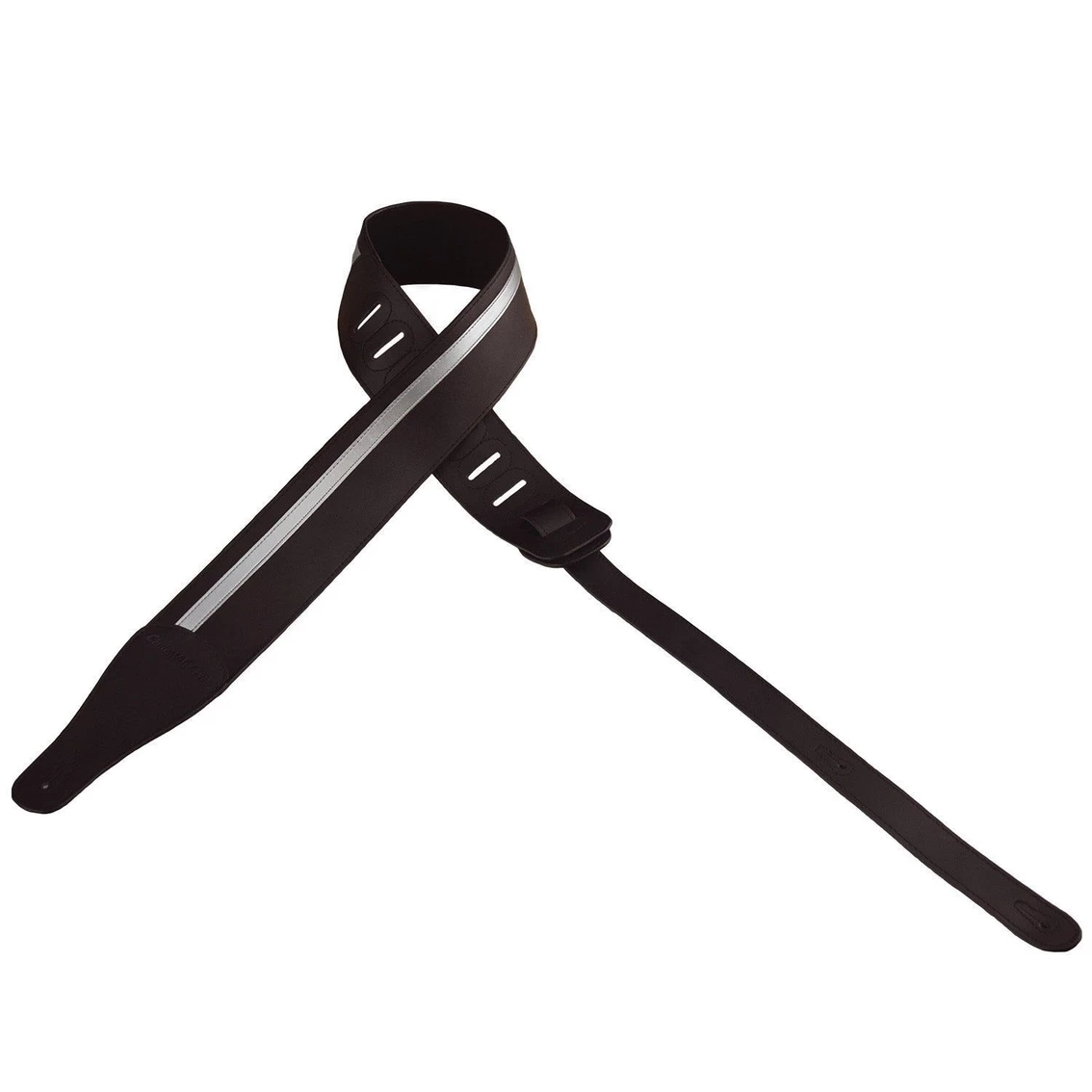 Top 10 ???? ChromaCast Leather Racing Stripe Guitar Strap With Suede Back, Black W/ Silver ???? - Image 2