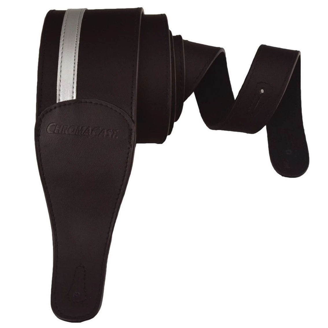 Top 10 ???? ChromaCast Leather Racing Stripe Guitar Strap With Suede Back, Black W/ Silver ???? - Image 4